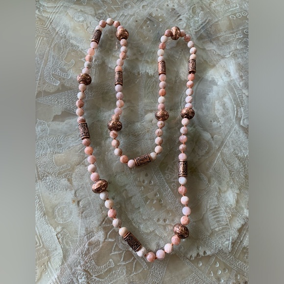 Silk Knotted Sunstone Necklace - Picture 4 of 4